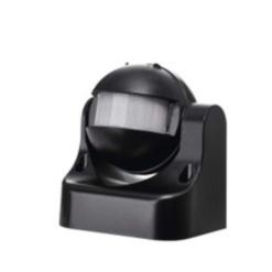 Detector de movimiento PIR de pared negro de 180º IP44 Legrand Emos