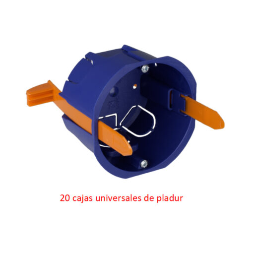 20 cajas de mecanismos universales para pladur Serie Bleu de Solera