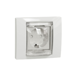 Base de enchufe Schuko IP44 New Unica Studio Blanco Polar NU003718 Schneider