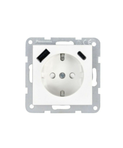Base de enchufe con cargador USB tipo A+C y con tecla Panasonic Karre Plus 55
