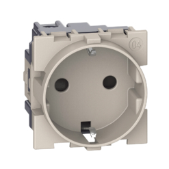 Base de enchufe schuko sand de 2P+T 16A a 250Vca Bticino Living Now KM4141