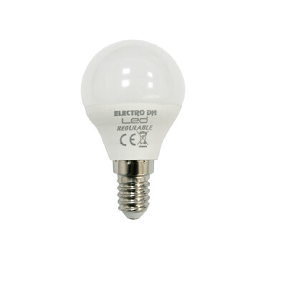 🥇 Bombilla led esférica regulable 7W Blanco Cálido E-14 3200 ºK