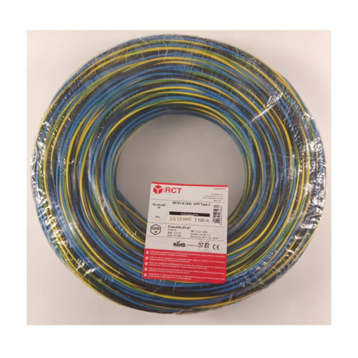 Cable eléctrico TRIPLÍN libre halógenos  H07Z1-K 3G1,5 LH CPR Rollos de 100 metros.