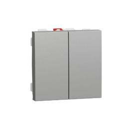Doble Conmutador New Unica Studio Aluminio NU321330 Schneider