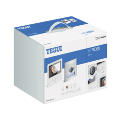 Kit vídeo 1 vivienda 2 hilos, placa SFERA NEW con cámara HQ y monitor manos libres Classe 100 básico Tegui 379511