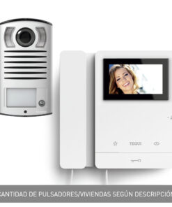 Kit video 1 vivienda 2 hilos, placa LINEA 2000 y un monitor SERIE 8 Tegui 378121
