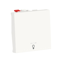Pulsador Ancho símbolo de luz con luminoso New Unica Studio Blanco Polar NU320618LN Schneider