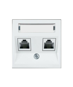 Tapa blanca para la doble toma de datos RJ45 Cat.6  Panasonic Karre Plus 55 ref: WDTR04221WH