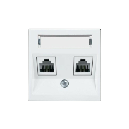 Tapa blanca para la doble toma de datos RJ45 Cat.6  Panasonic Karre Plus 55 ref: WDTR04221WH