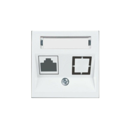 Tapa blanca para la toma de datos RJ45 Cat.6  Panasonic Karre Plus 55 ref: WDTR04201WH