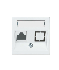 Tapa blanca para la toma de datos RJ45 Cat.6  Panasonic Karre Plus 55 ref: WDTR04201WH