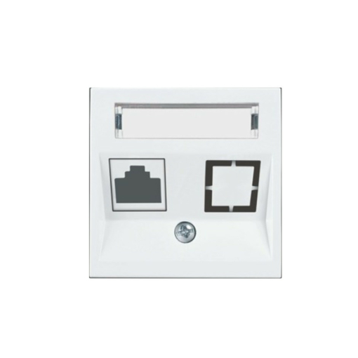 Tapa blanca para la toma de datos RJ45 Cat.6  Panasonic Karre Plus 55 ref: WDTR04201WH