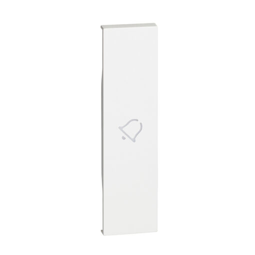 Tecla iluminable blanco de 1 módulo con símbolo de campana Bticino Living Now KW01D