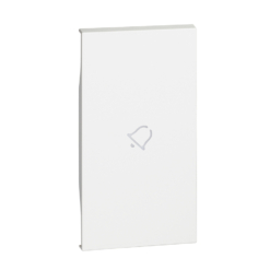 Tecla iluminable blanco de 2 módulo con símbolo de campana Bticino Living Now KW01M2D