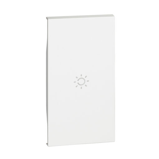 Tecla iluminable blanco de 2 módulo con símbolo de lámpara Bticino Living Now KW01M2A
