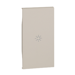 Tecla iluminable sand de 2 módulo con símbolo de lámpara Bticino Living Now KM01M2A