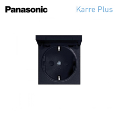 Tecla para enchufe con tapa en negro Panasonic Karre Plus WKTR02101BL