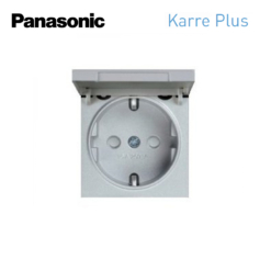 Tecla para enchufe con tapa en plata Panasonic Karre Plus WKTR02101SL