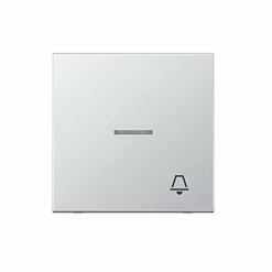 Tecla pulsador timbre visor en aluminio Jung LS 990. Ref. AL2990KO5K