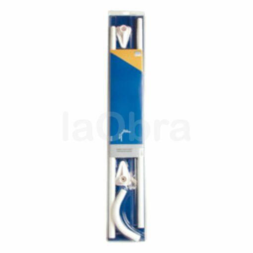 Barra codo para cortina baño aluminio blanco