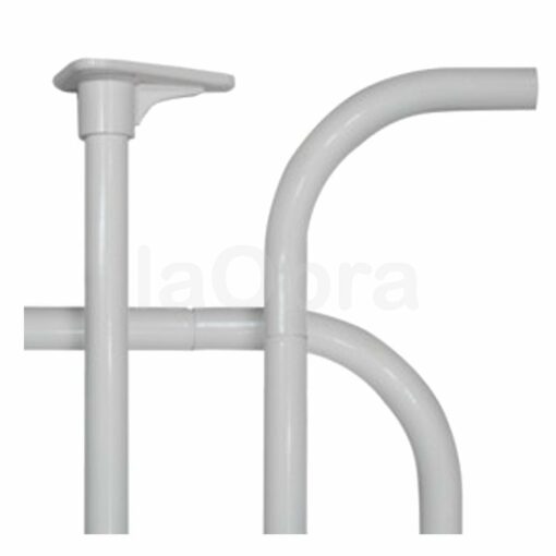 Barra en U para cortina baño aluminio blanco