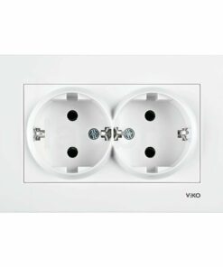 Doble base enchufe schuko Viko Karre blanco