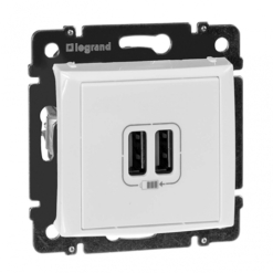 Base doble cargador USB blanco