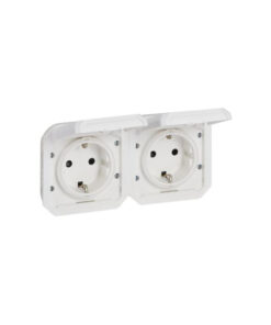 Base precableada 2 elementos blanco horizontal Plexo