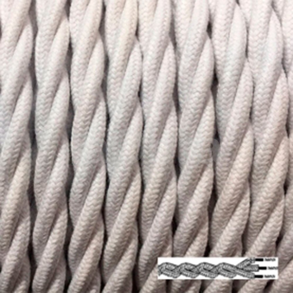 FONTINI GARBY VINTAGE BLANCO ROLLO 50 MTS CABLE DECORATIVO TRENZADO ALGODÓN  2x1,5 mm² 30976052