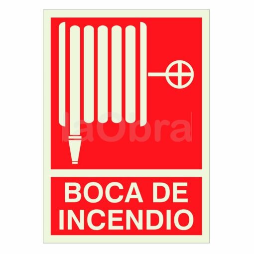 Cartel fotoluminiscente boca de incendio