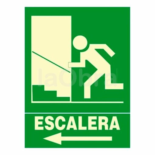 Cartel fotoluminiscente escalera de emergencia