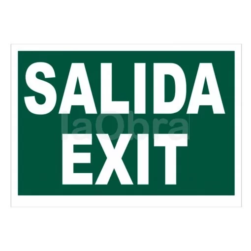 Cartel fotoluminiscente Salida Exit