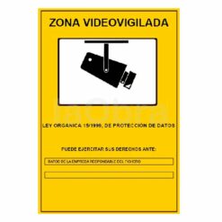 Cartel fotoluminiscente Zona de Videovigilancia
