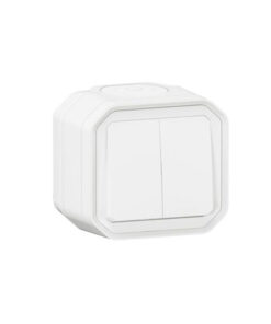 Conmutador doble monobloc de superficie 10AX Legrand Plexo Blanco