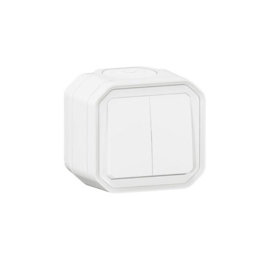 Conmutador doble monobloc de superficie 10AX Legrand Plexo Blanco