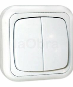 Doble interruptor superficie blanco