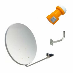 Kit Parábola de acero galvanizado 60cm con LNB 7475 de Televes y soporte pared en L 7393 de Televés