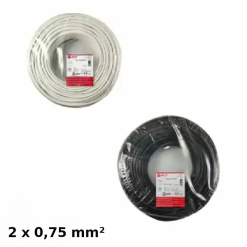 Manguera eléctrica H05VV-F blanca/negra 2 x 0,75 mm²
