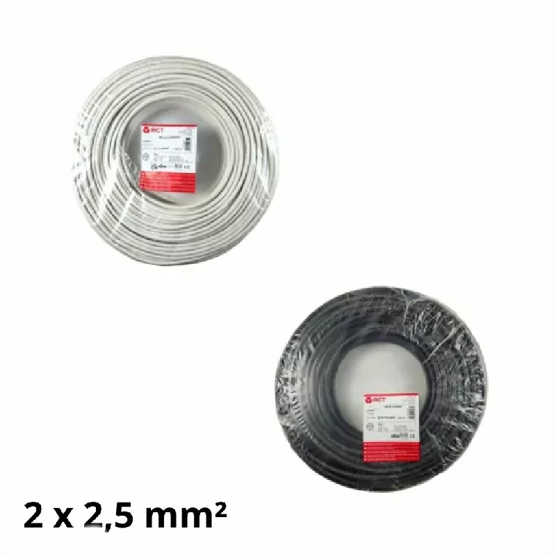 Manguera eléctrica RV-K negra/blanca 2 x 2.5 mm²