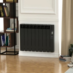 Radiador Kyros negro montaje en pared