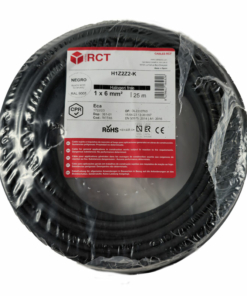 Rollo de 25 metros cable solar negro