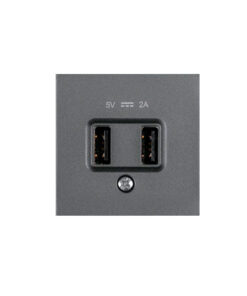 Cargador Doble USB gris oscuro Panasonic Karre Plus WKTT02312DG