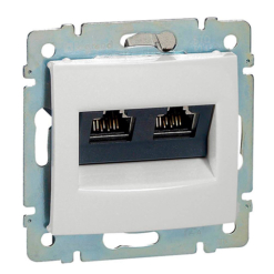 Toma doble RJ45 Blanco