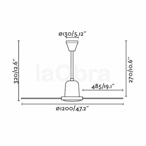 Ventilador de techo Eco Indus dimensiones