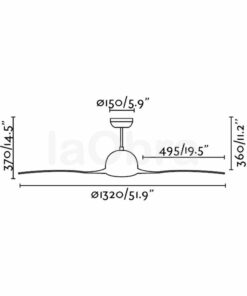 Ventilador de techo Lakki dimensiones