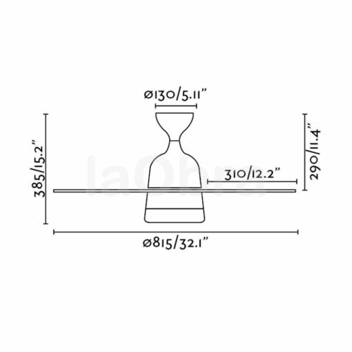 Ventilador de techo Mediterráneo dimensiones