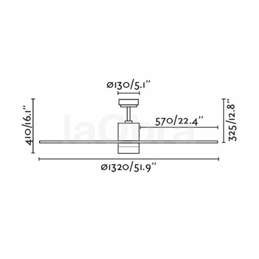 Ventilador de techo Palk dimensiones